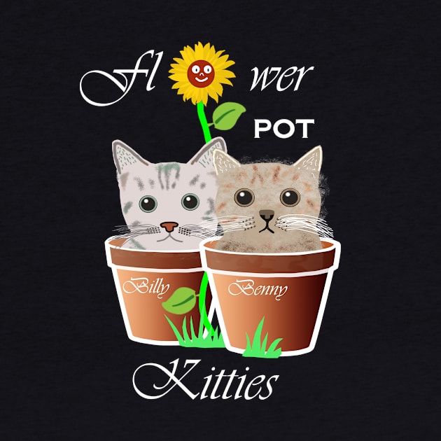 Flower pot kitties by Alex Bleakley